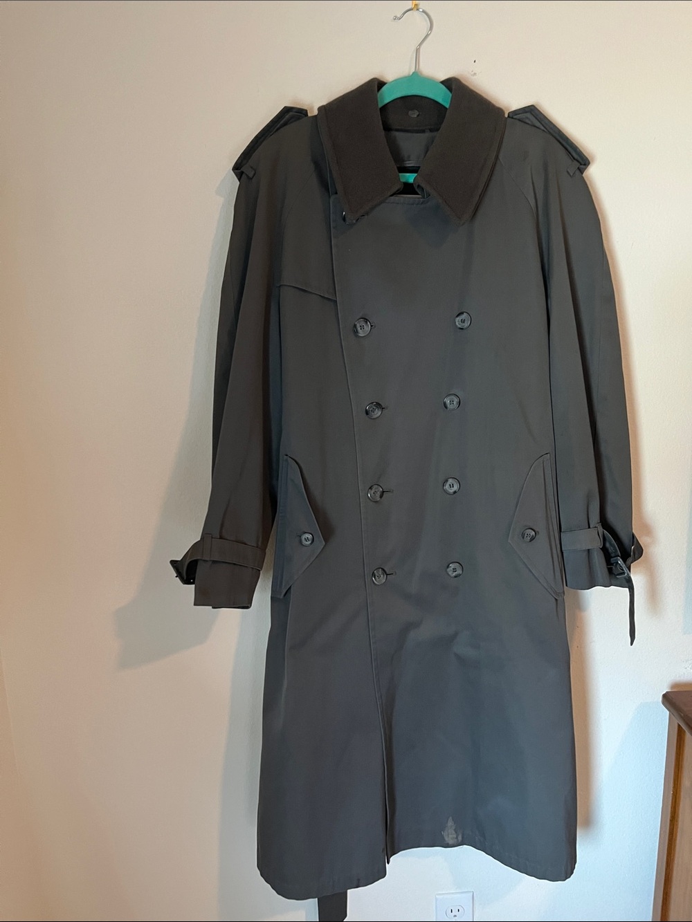London Fog Men’s Double-Breasted Trench Coat - Charcoal